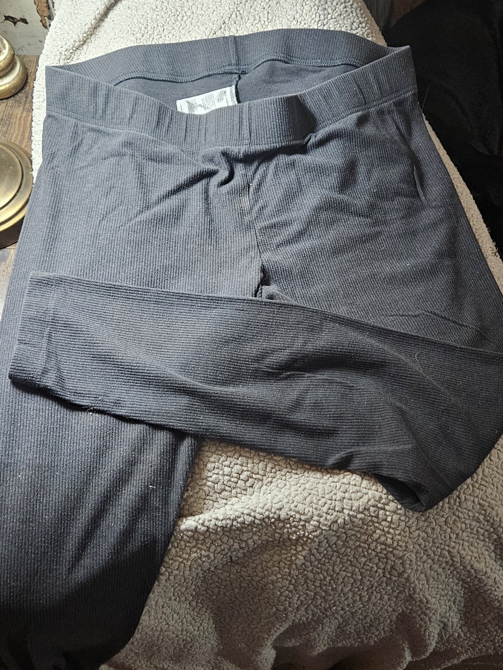 Old Navy Women's Ribbed Leggings - Charcoal